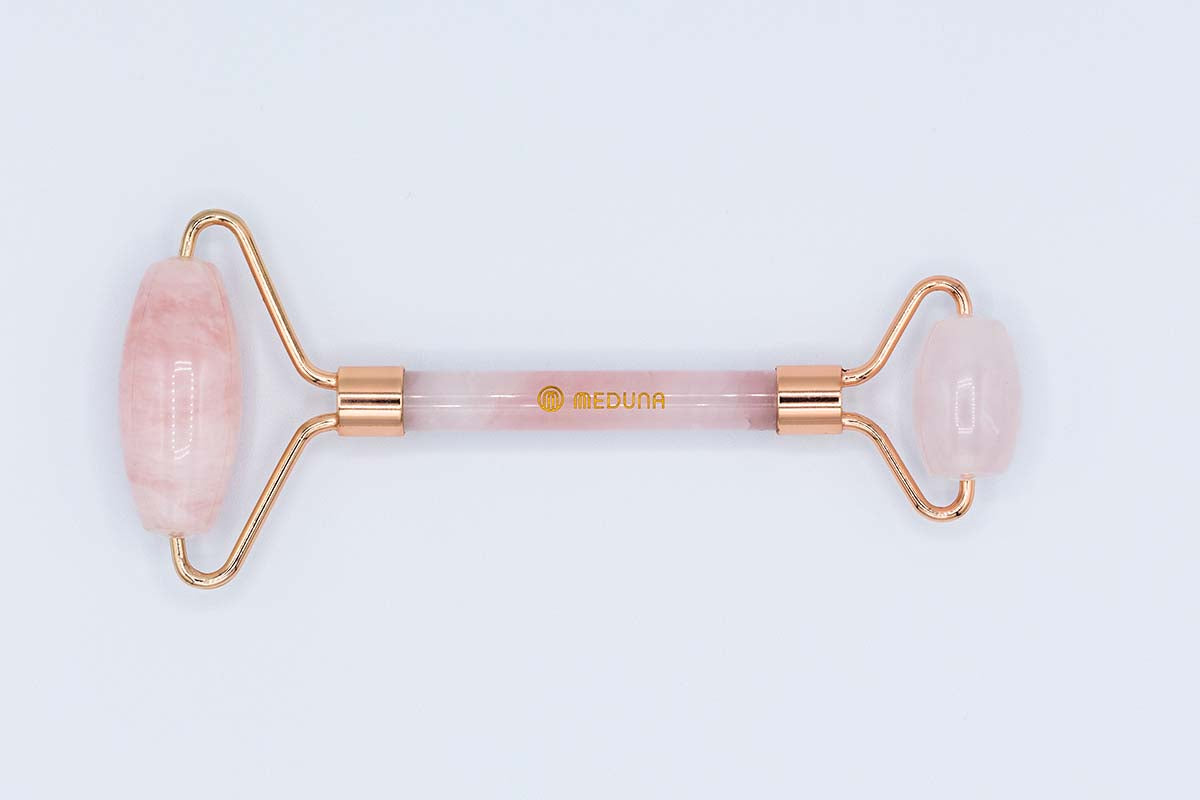 Rose quartz roller for facial massage