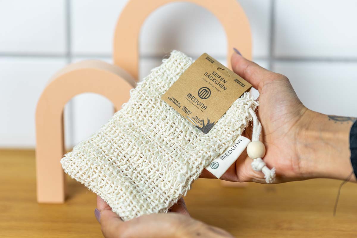 Soap bags made from natural sisal fibre