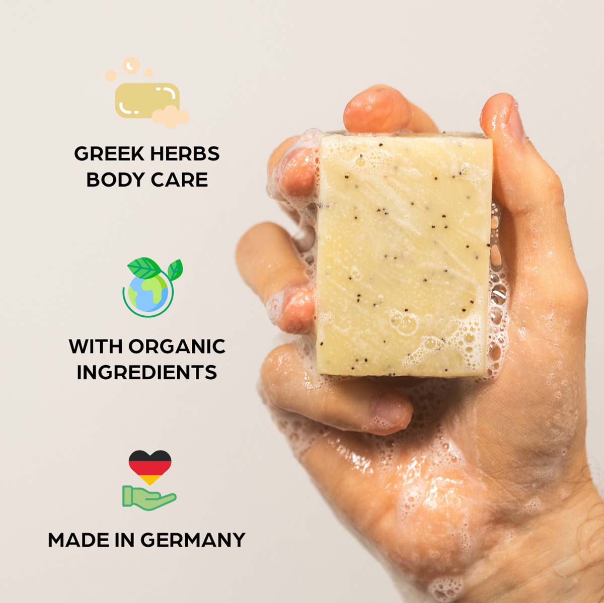 Olymp Godlike Herbs Jabón exfoliante para el cuidado del cuerpo para hombres