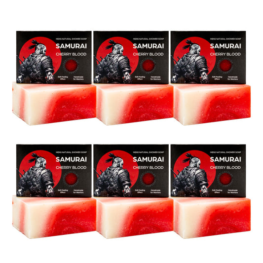 Bundle Samurai Cherry Blood Men Jabón exfoliante para el cuidado del cuerpo